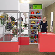 3d визуализация цветочного магазина в помещении