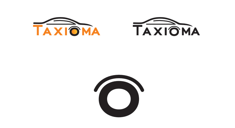 Логотип Taxioma в разном цветовом исполнении